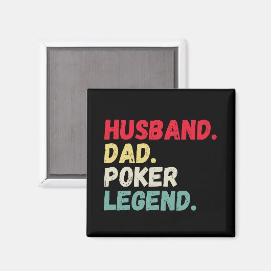 Husband dad poker legende retro kaarten grappig magneet (Voorkant / Achterkant)