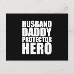 Husband Dad Protector Hero Fathers Day Briefkaart