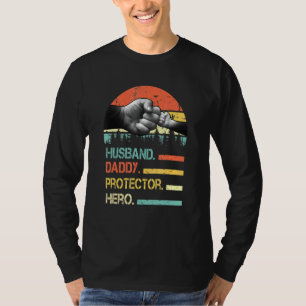 Husband Dad Protector Hero Fathers Day Gift T-shirt
