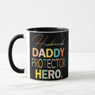 Husband Dad Protector Hero Funny Vaderdag Mok