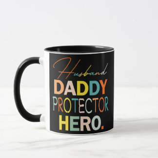 Husband Dad Protector Hero Funny Vaderdag Mok