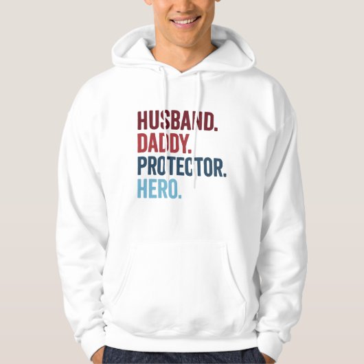 Husband Dad Protector Hero Hoodie (Voorkant)