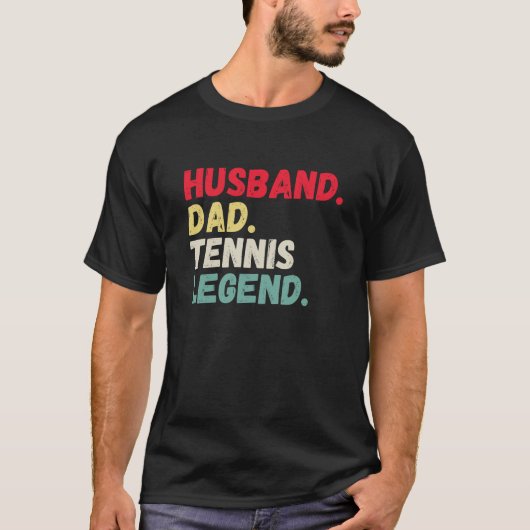 Husband dad tennis legende retro t-shirt (Voorkant)