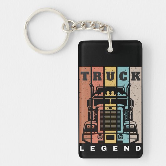 Husband Dad Trucker Legend Truck Sleutelhanger (Voorkant)