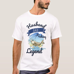 Husband Dad Vissen Legend Funny Vaderdag Gift T-shirt