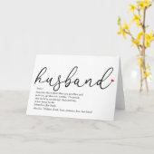Husband Definitie Script Rode Hart van Liefde Kaart (Gele Bloem)