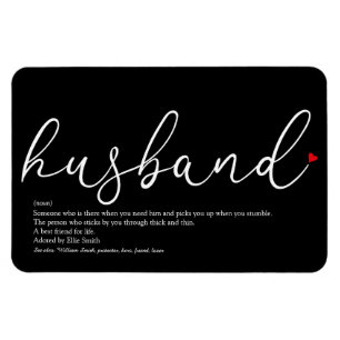 Husband Definition Chic Script Love Heart Magneet