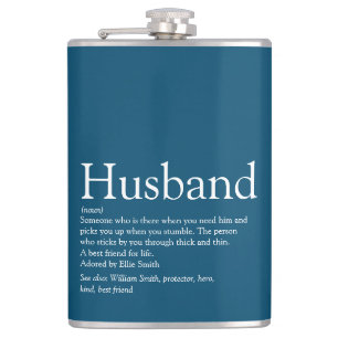 Husband Definition Gezegde Modern Cool Blue Heupfles