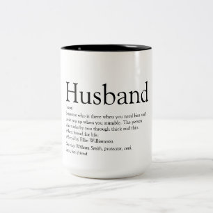 Husband Definition Gezegde Modern Cool Tweekleurige Koffiemok