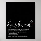 Husband Definition Script Red Love Heart Poster (Voorkant)