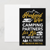 Husband En Vrouw Campingpartners Bedankkaart (Voorkant / Achterkant)