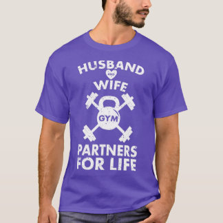 Husband en Wife Gym Partners voor Life Funny Match T-shirt