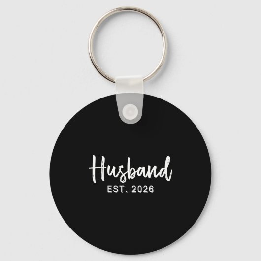 Husband Est 2026 Hubby Just Married Honeymoon Wedd Sleutelhanger (Voorkant)