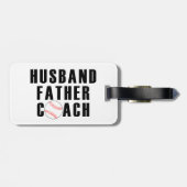 Husband Father Coach Baseball Dad Quote Bagagelabel (Achterkant horizontaal)