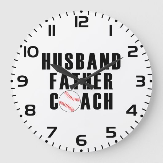 Husband Father Coach Baseball Dad Quote Grote Klok (Voorkant)