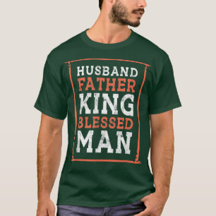 Husband Father King Blessed Man Black Pride Dad BH T-shirt
