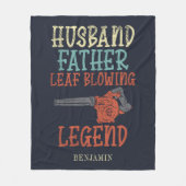 Husband Father Leaf Blower Legend Novelty Fleece Deken (Voorkant)