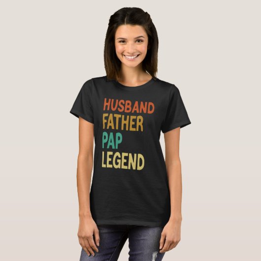 Husband Father Pap Legend Father's Day T-shirt (Voorkant volledig)