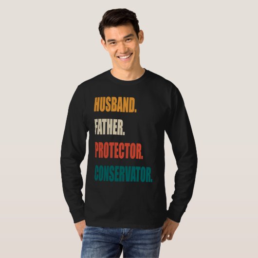 Husband Father Protector Conservator T-shirt (Voorkant volledig)