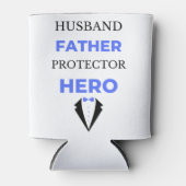 Husband Father Protector Hero bl Blikjeskoeler (Voorkant)