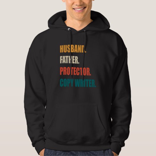 Husband Father Protector  Writer Hoodie (Voorkant)