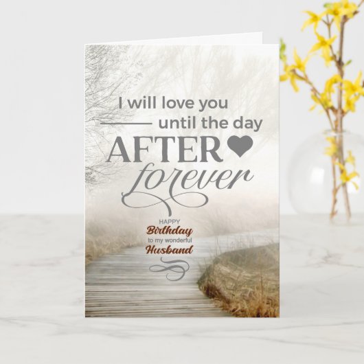 Husband Foggy Coastal Path Romantic Birthday Kaart (Gele Bloem)