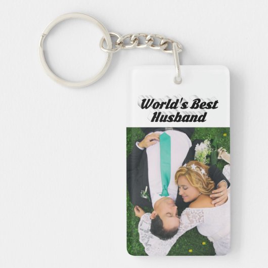 Husband Foto met zwarte tekst Sleutelhanger (Voorkant)