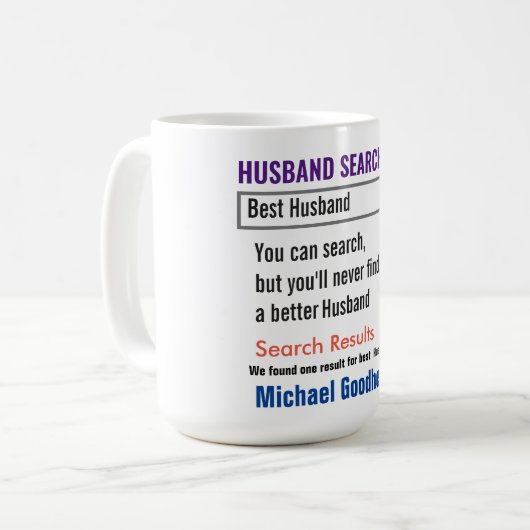 Husband Funny Search Gift Mok (Voorkant links)