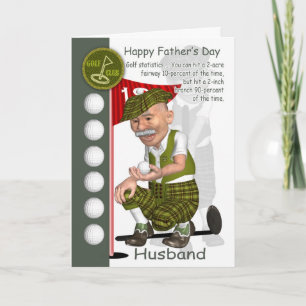 Husband Golf Father's Day Greeting Card Golfing Kaart