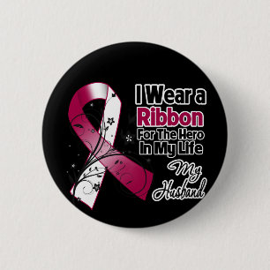 Husband Hero in My Life Head Neck Cancer Ronde Button 5,7 Cm