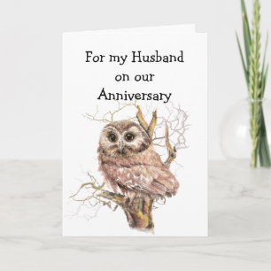 Husband Jubileum Owl houdt altijd van jou Kaart
