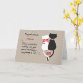 Husband Jubileum personaliseert liefdeskatten Kaart (Gele Bloem)