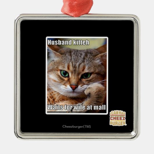 Husband Kitteh Metalen Ornament (Voorkant)