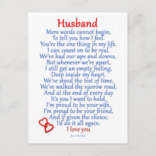 Husband Love Briefkaart