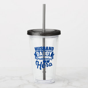 Husband.Papa. Beschermer. Hero. Acryl Drinkbeker