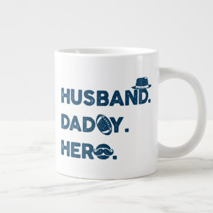 Husband.Papa. Hero. Grafisch Retro Extra Grote Beker
