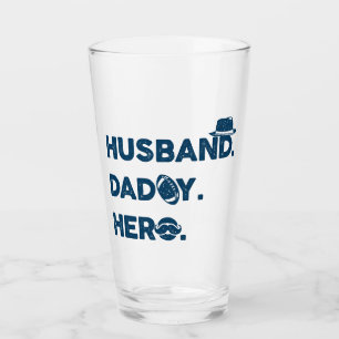 Husband.Papa. Hero. Grafisch Retro Glas