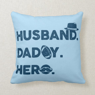 Husband.Papa. Hero. Grafisch Retro Kussen