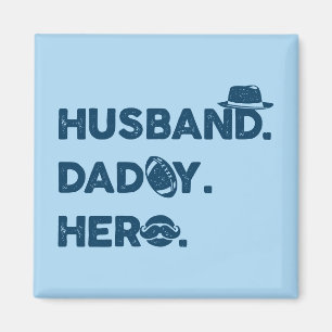 Husband.Papa. Hero. Grafisch Retro Magneet
