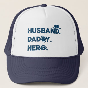 Husband.Papa. Hero. Grafisch Retro Trucker Pet