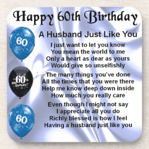 Husband Poem - 60th Birthday Drankjes Onderzetter