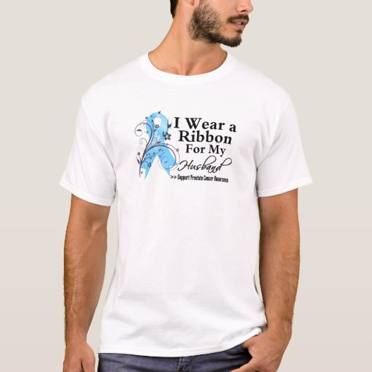 Husband Prostate Cancer Ribbon T-shirt (Voorkant)