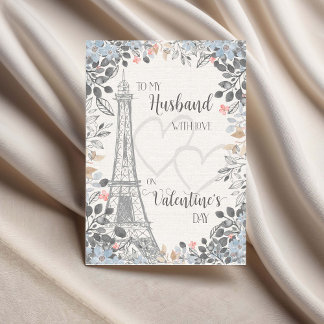 Husband Romantic Valentines Day Eiffel Tower Kaart