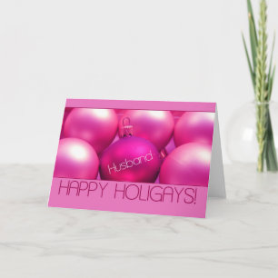 Husband - Roze Happy Holigays-Kaart Feestdagen Kaart
