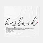 Husband Script Red Love Heart Definition Fleece Deken (Voorkant (Horizontaal))