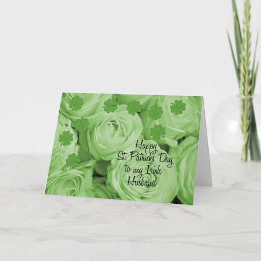 Husband St. Patrick's Irish rozen Kaart (Voorkant)