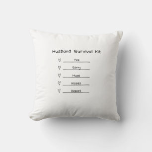 Husband Survival Kit schattig  Kussen