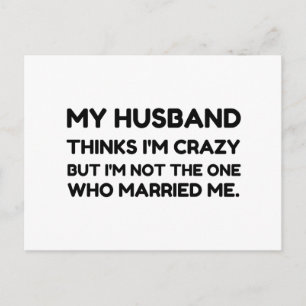 Husband Thinks Crazy Married Briefkaart