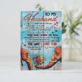 Husband To My Husband Elephant Bedankkaart (Staand voorkant)