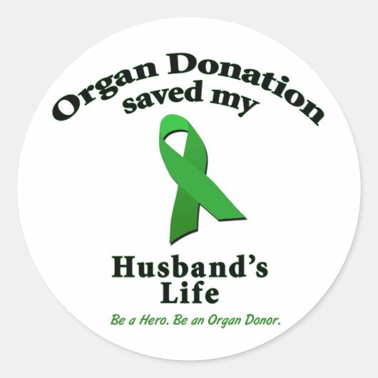 Husband Transplant Ronde Sticker (Voorkant)
